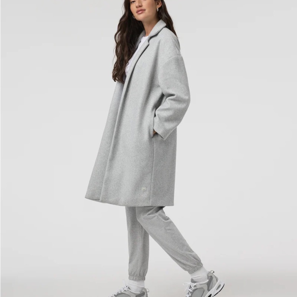 VGUC Vuori Soho Melton Trench Coat Light Heather Grey Size M